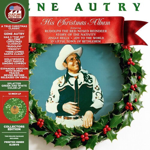 Gene Autry - His Christmas Album (Splatter Green & White Colored Vinyl, Bonus Tracks, Deluxe Edition, Limited Edition) | Vinyl