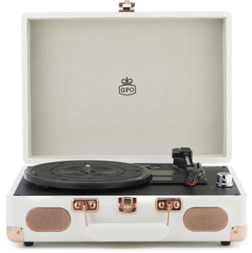 GPO - GPO Retro GPOSOHOWH SOHO Portable Briefcase Turntable - White (Large Item, Built-In Speakers, White) | Turntables