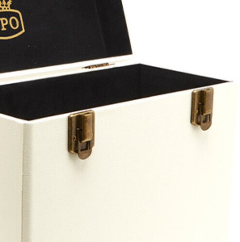 Gpo - GPO Retro SWB18CT 12" Vinyl Record Case 35 Cnt Capacity Removable Lid - Cream / Tan | Turntable Accessories