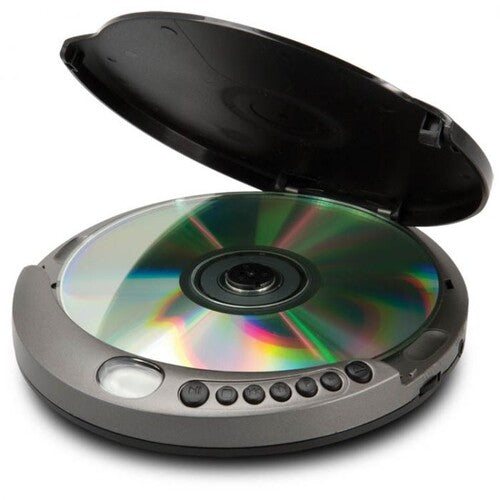 GPX - GPX PCB319B Bluetooth Wireless Personal CD Player -Portable - 60 Second Anti-Skip Includes Earbuds (Black/Silver) | CD Player