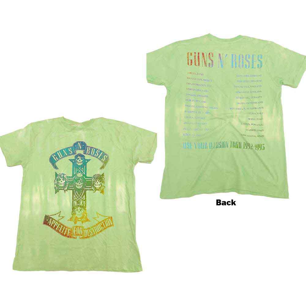 Guns N' Roses - Gradient Use Your Illusion Tour | T-Shirt Green