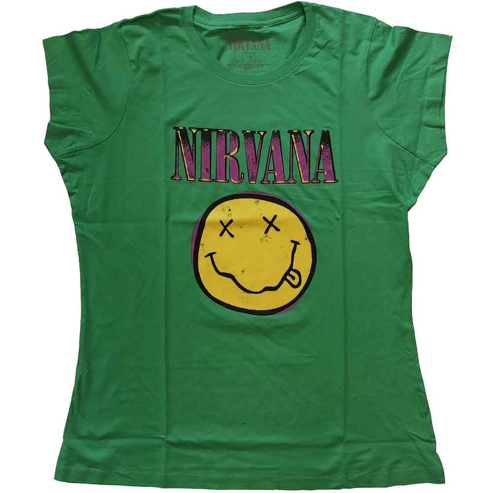 Nirvana - Xerox Happy Face Pink | T-Shirt Green