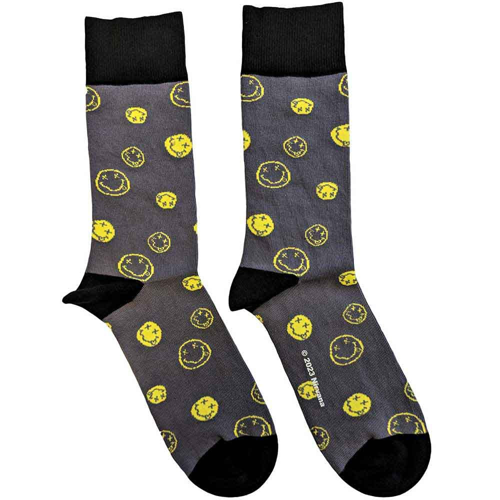 Nirvana - Mixed Happy Faces | Socks Grey