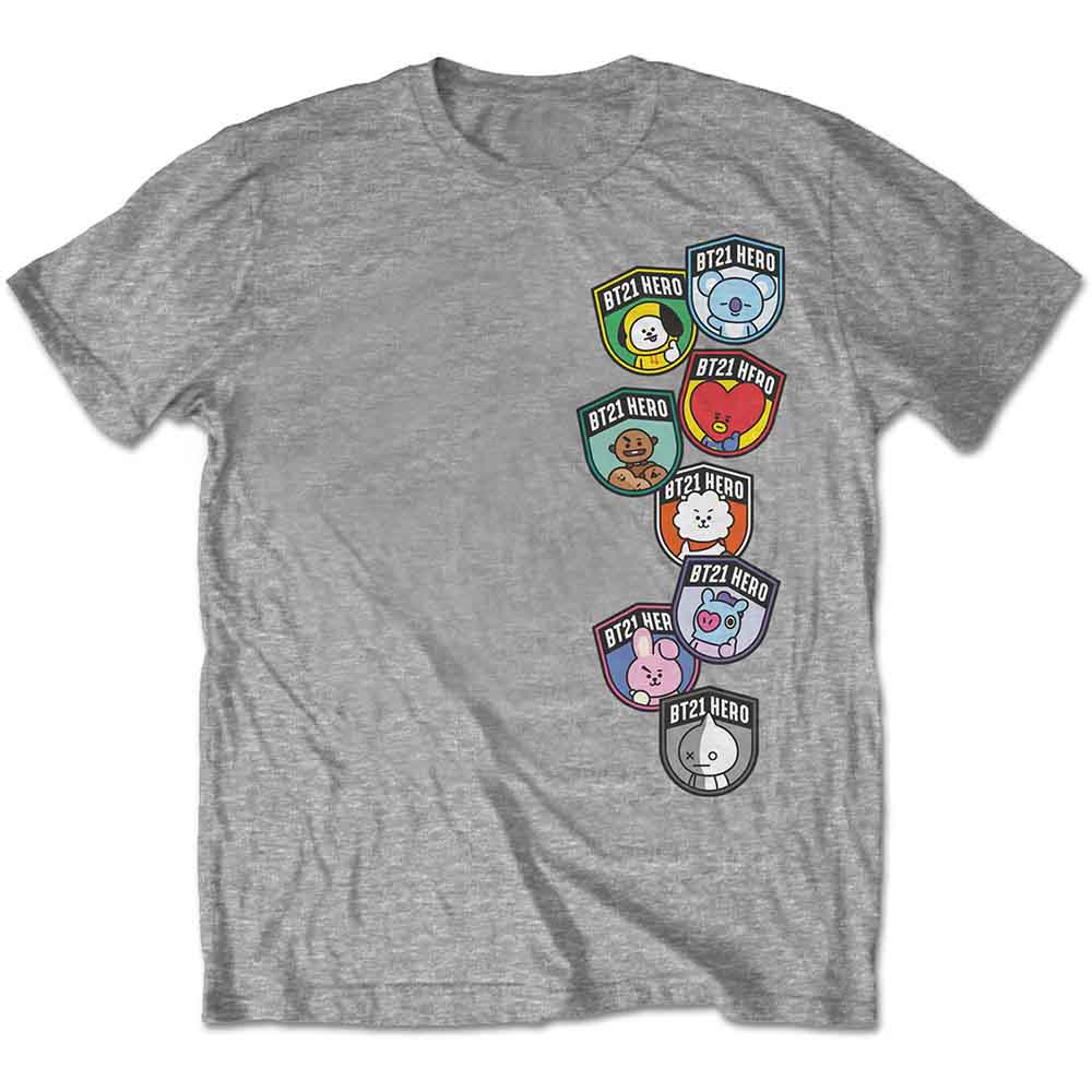 BT21 - Badges | T-Shirt Grey