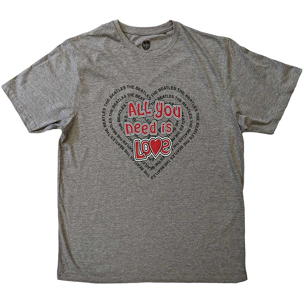 The Beatles - All You Need Is Love Heart | T-Shirt Grey