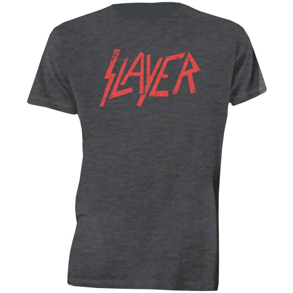 Slayer - Distressed Logo | T-Shirt Grey