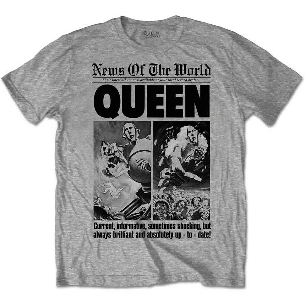 Queen - News of the World 40th Front Page | T-Shirt Grey