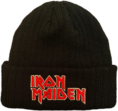 Iron Maiden - Iron Maiden - Embroidered Logo - Acrylic Knit Hat - Black BN400IRM3 (Hat, One Size Fits All, Black) | Hat