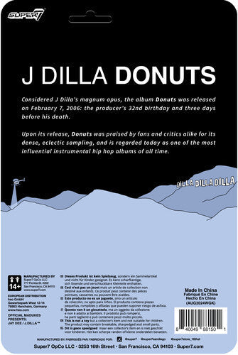 J Dilla - Super7 - J Dilla - ReAction Figures Wv1 - J Dilla (Donuts - Smile Album Cover) (Collectible, Action Figure) | Action Figure