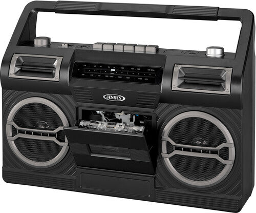 Jensen - Jensen MCR-500 Portable Boombox Cassette Player/Recorder AM/FM Radio (Black) | Boombox