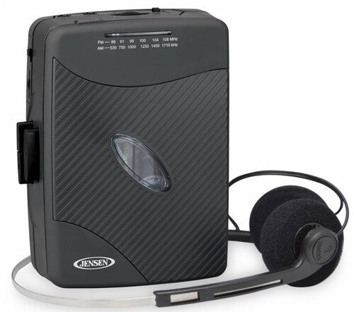 Jensen - Jensen SCR-75-HP Classic Personal Cassette Player with AM FM Radio (Black) | Cassette Player