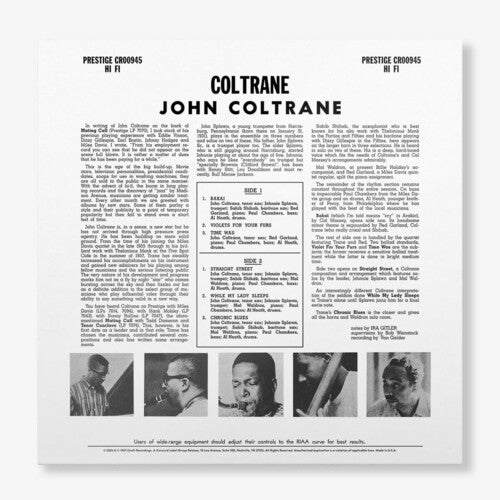 John Coltrane - Coltrane (Original Jazz Classics Series) (180 Gram Vinyl) | Vinyl