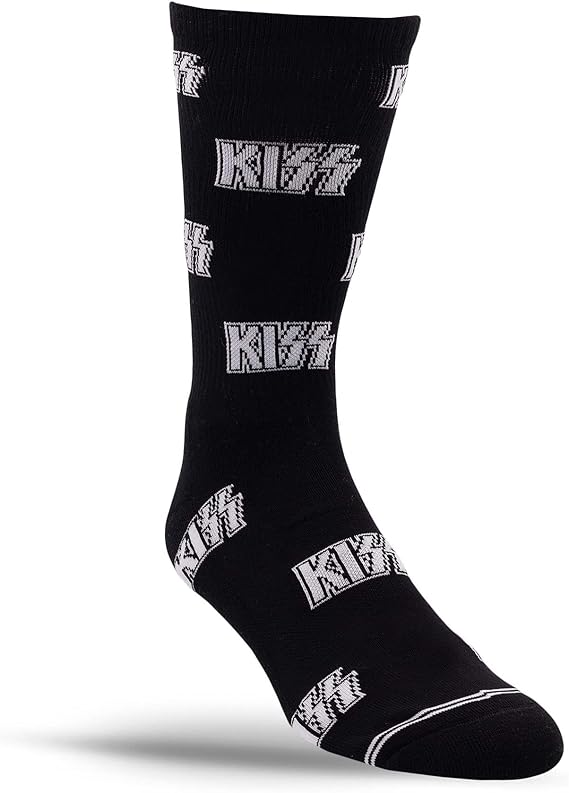Kiss - Kiss All Over Logo Crew Socks (One Size) | Socks