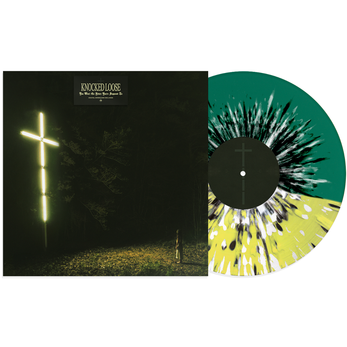 Knocked Loose - You Won't Go Before You're Supposed To (Indie Exclusive, Half Green / Half Yellow w/ Black & White Splatter) | Vinyl
