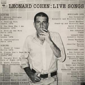 Leonard Cohen - Live Songs | Vinyl