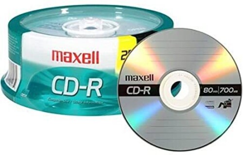 Maxell - Maxell 648445 CD-R 700 CD-R CD Recordable Discs 48X 700MB 80 Min Spindle 25 Pack | CD