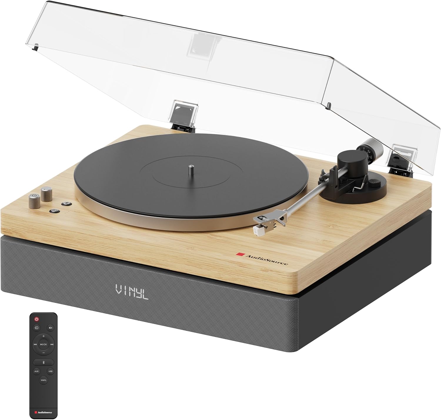 Monostereo One Stop - AudioSource Record Player, All-in-one Turntable with 2.1 Channel Built-in Speaker | Turntables