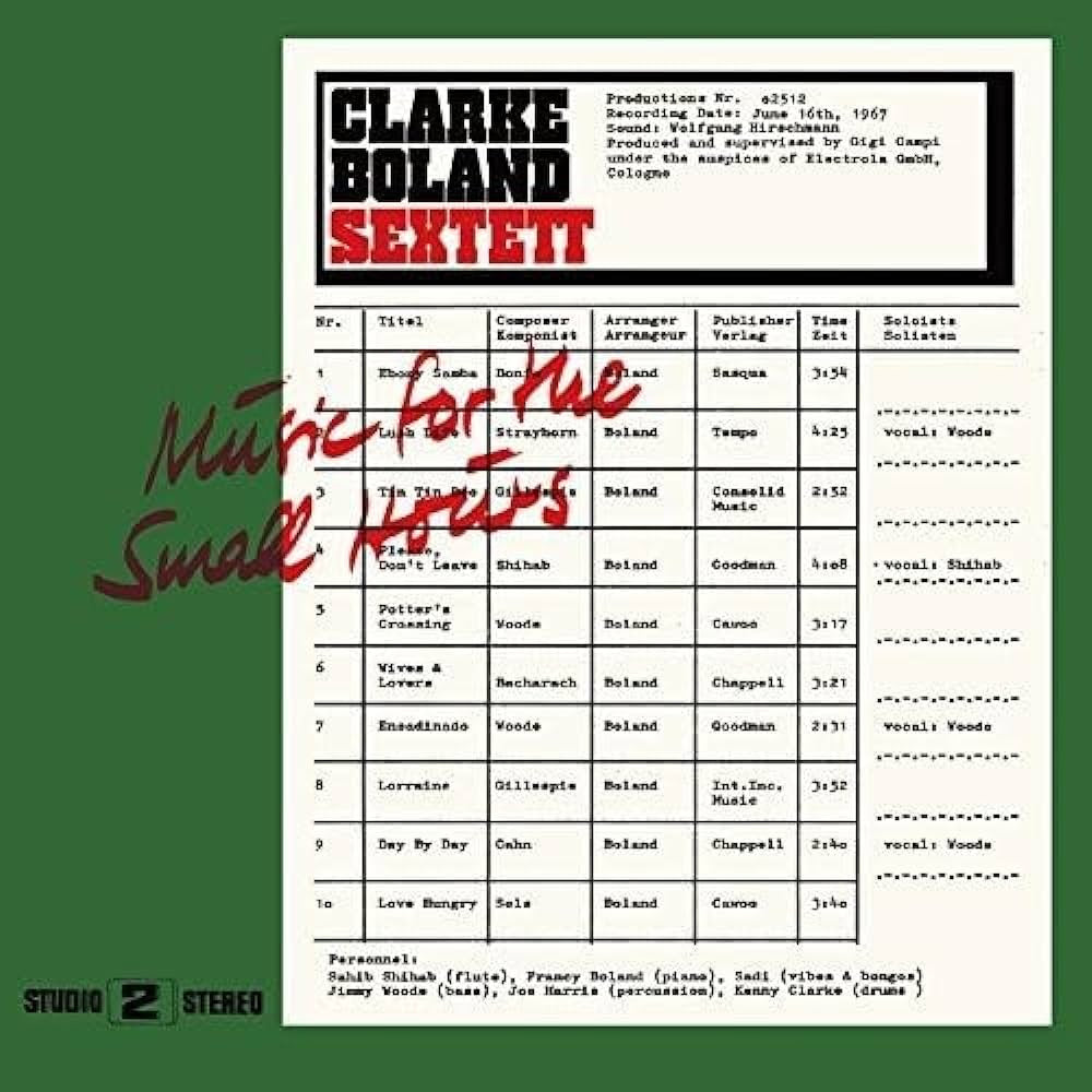 Clarke-Boland Sextett - Music For The Small Hours | Vinyl