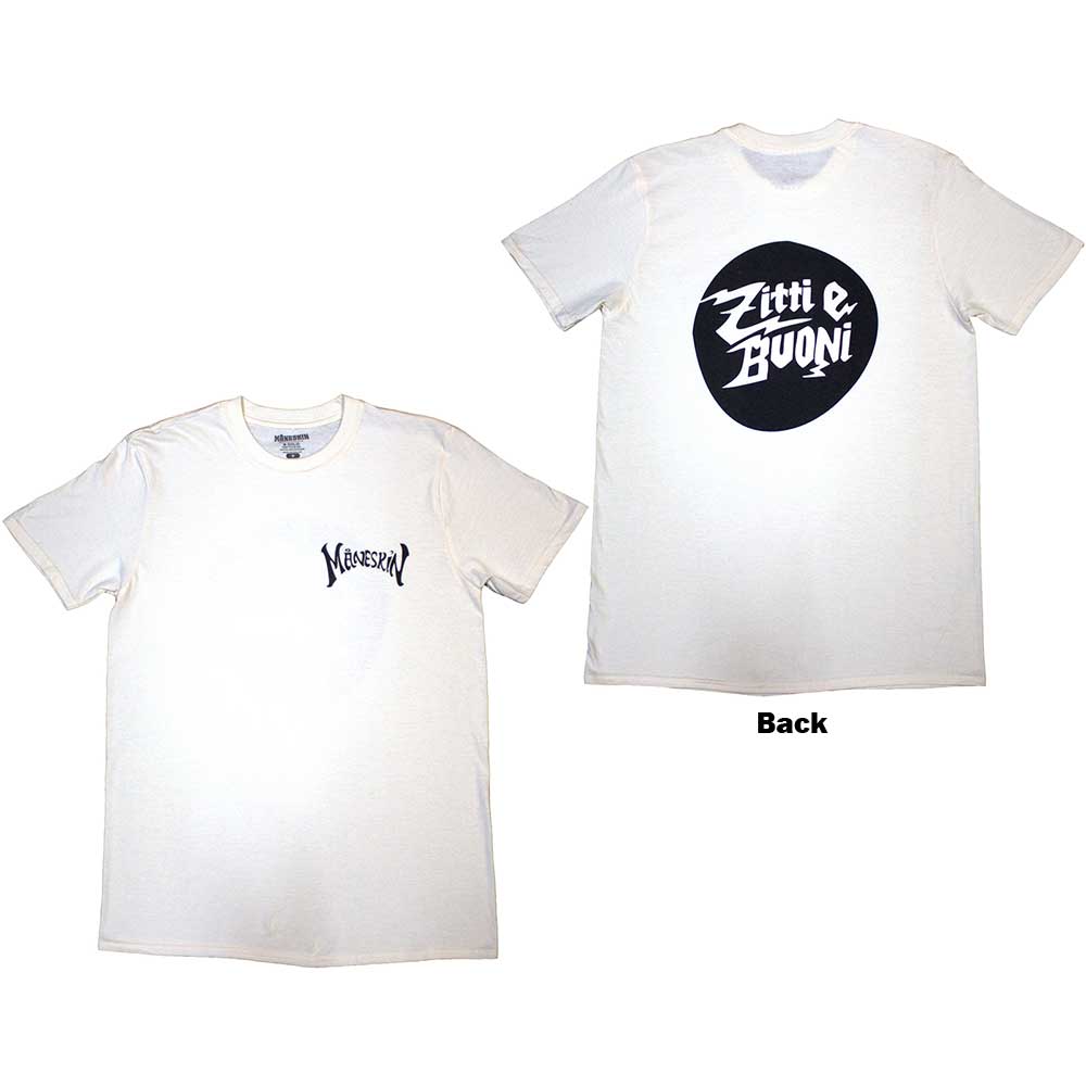 Maneskin - Pocket Logo & Zitti e Buoni Circle | T-Shirt Neutral