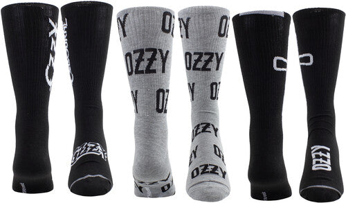 Ozzy Osbourne - Perri's - Ozzy Osbourne - Crew Socks (3 Pack Collector Guitar Shape Tin) (Large Item, Socks, 3 Pack) | Socks