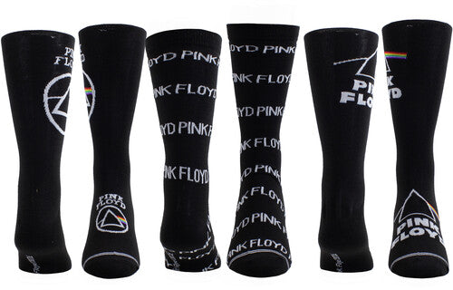 Pink Floyd - Perri's - Pink Floyd - Crew Socks (3 Pack Collector Guitar Shape Tin) (Large Item, Socks, 3 Pack) | Socks
