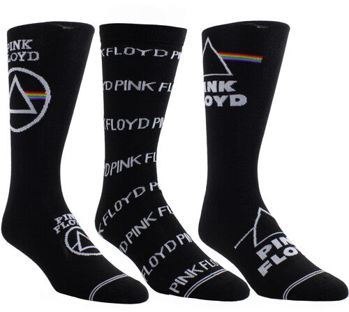 Pink Floyd - Perri's - Pink Floyd - Crew Socks (3 Pack Collector Guitar Shape Tin) (Large Item, Socks, 3 Pack) | Socks