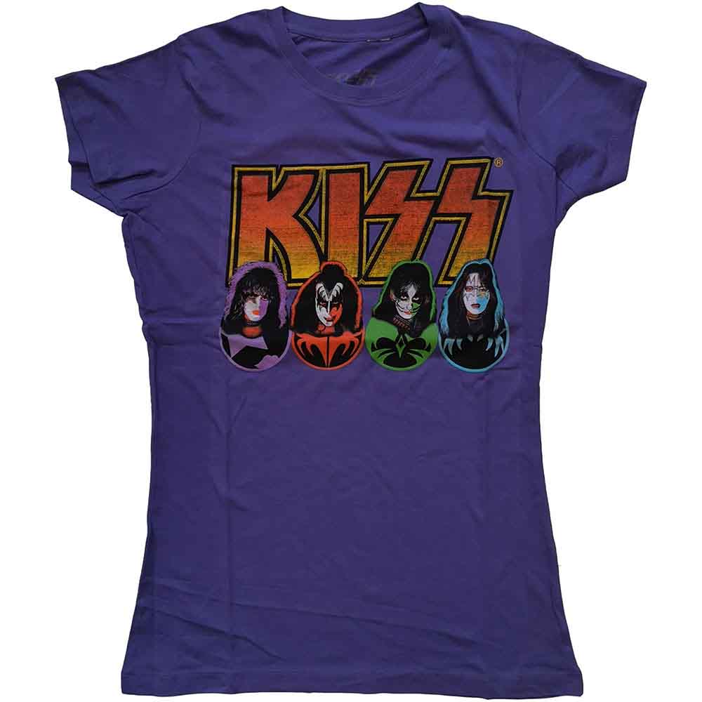 KISS - Logo, Faces & Icons | T-Shirt Purple