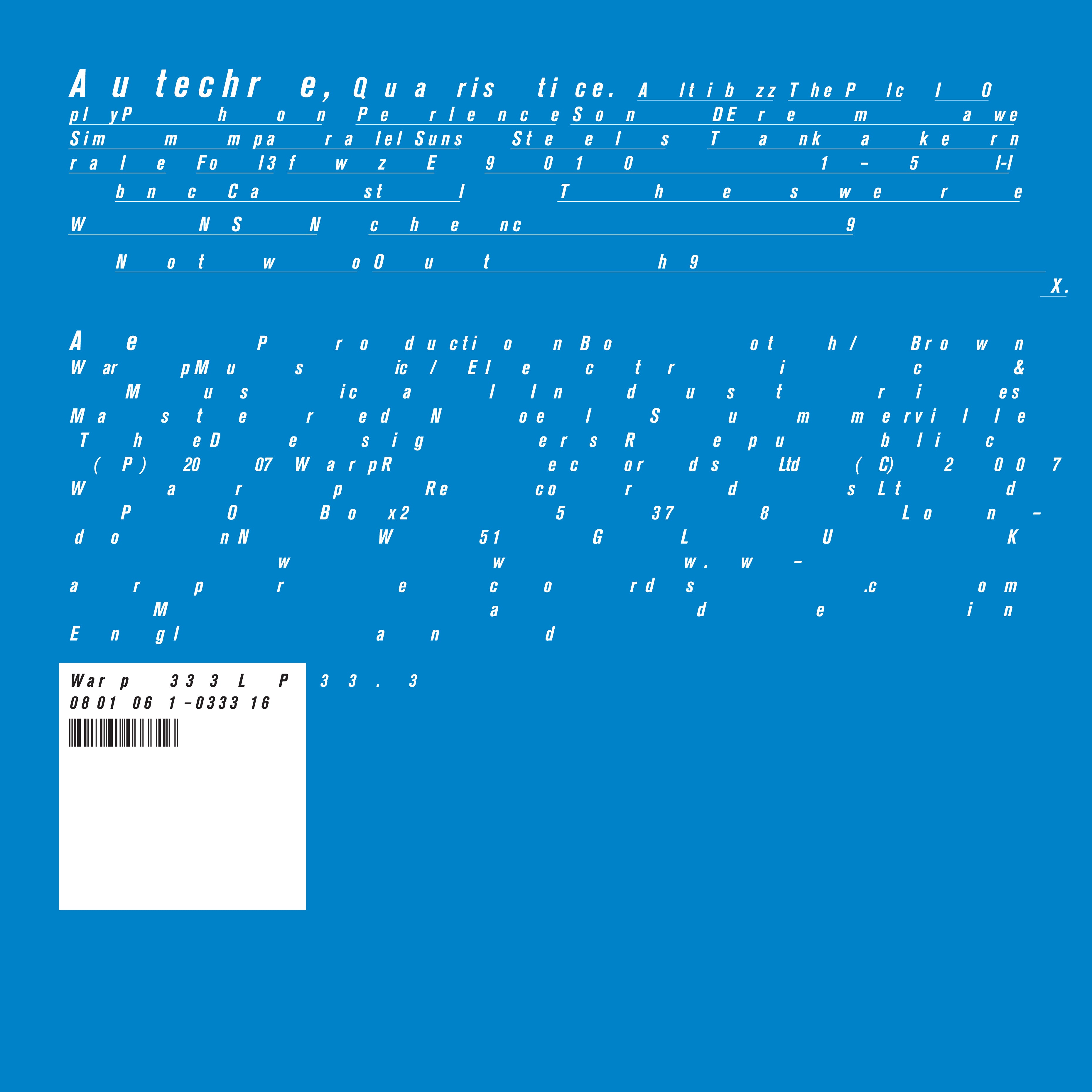 Autechre - Quaristice | CD