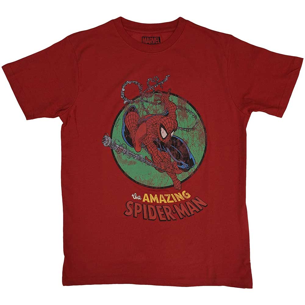 Marvel Comics - Spiderman Shooting Webs | T-Shirt Red