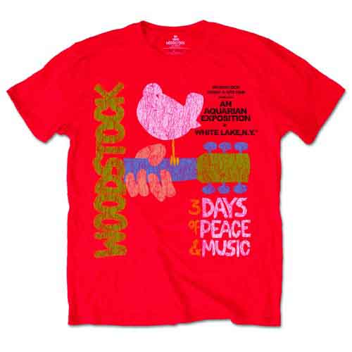 Woodstock - Classic Vintage Poster | T-Shirt Red