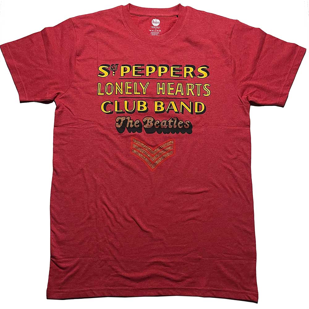 The Beatles - Sgt Pepper Stacked | T-Shirt Red