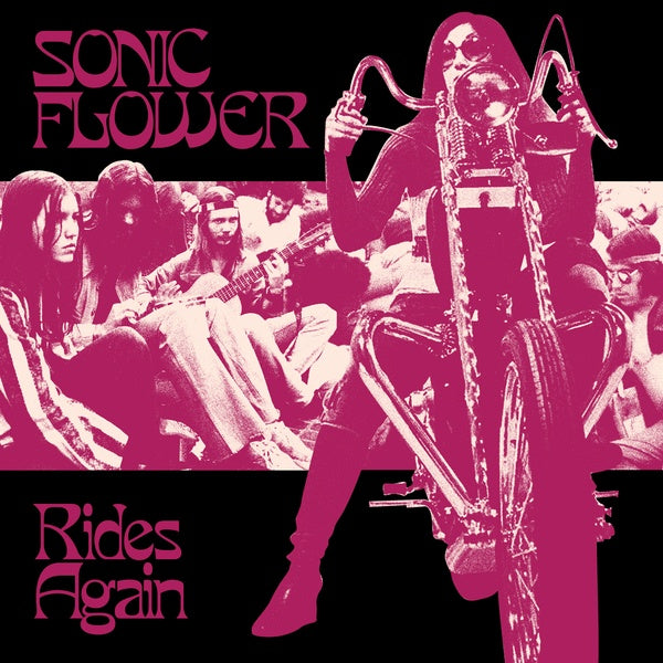 SONIC FLOWER - Rides Again (Alternate Cover) (White/Black/Pink Striped Vinyl) | Vinyl