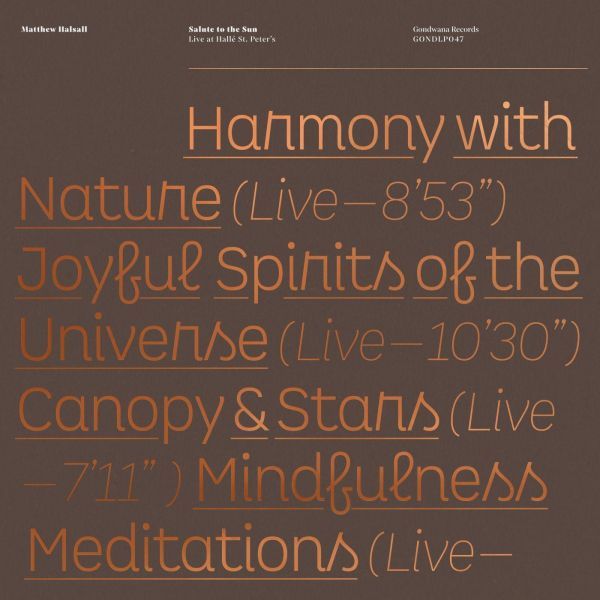 Matthew Halsall - Salute to the Sun Live at HalleÌ St. Peter's | Vinyl
