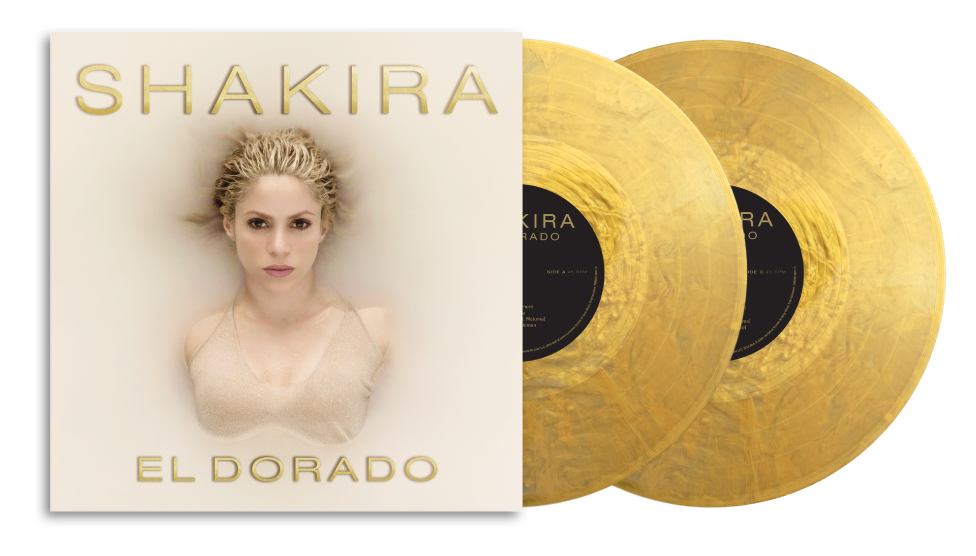 Shakira | El Dorado (Metallic Gold Colored Vinyl, Sticker, 45 RPM, Gatefold LP Jacket) (2 Lp's) | Vinyl