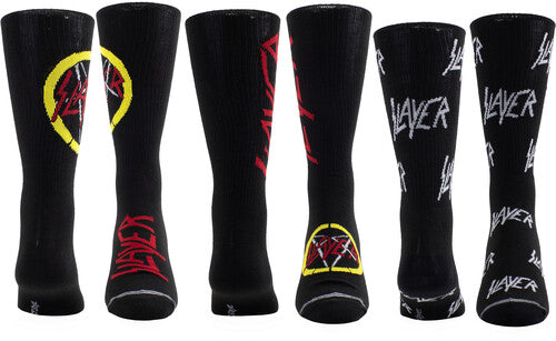 Slayer - Perri's - Slayer - Crew Socks (3 Pack Collector Guitar Shape Tin) (Large Item, Socks, 3 Pack) | Socks