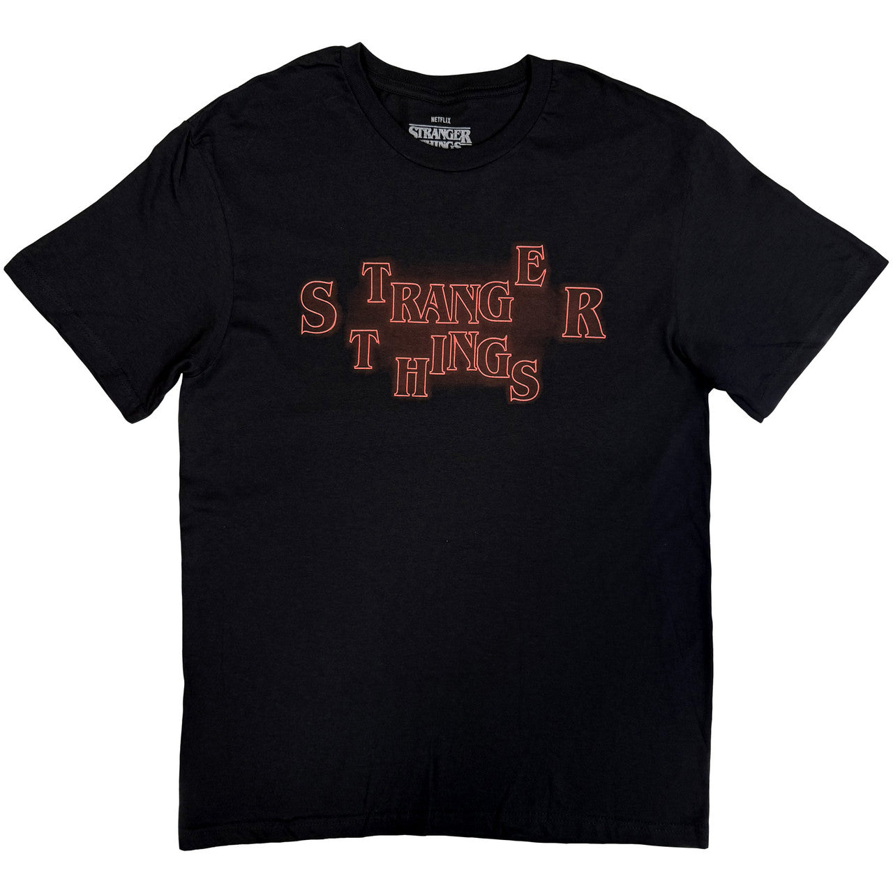 Stranger Things - Neon Logo T-Shirt - (Black) | Apparel