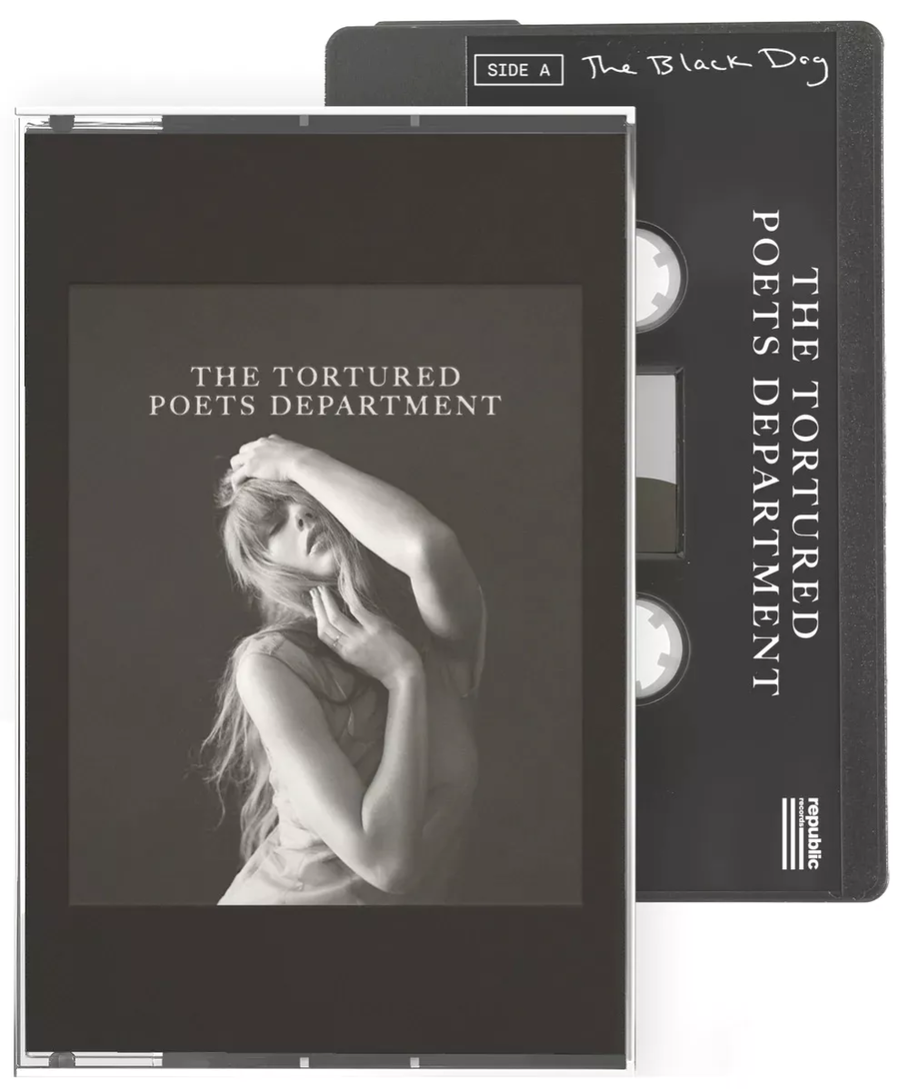 Taylor Swift - THE TORTURED POETS DEPARTMENT (THE BLACK DOG COVER) (BLACK JEWEL CASE) (CASSETTE) | Cassette