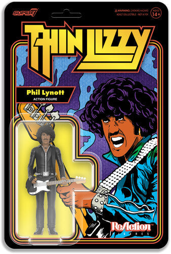 Thin Lizzy - Super7 - Thin Lizzy Reaction Figures - Phil Lynott (Black Leather) (Collectible, Figure, Action Figure) | Action Figure