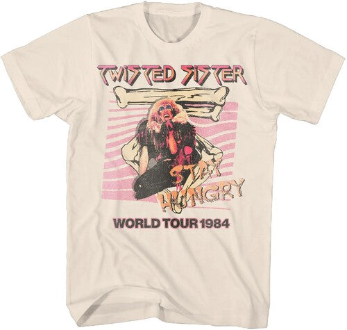 Twisted Sister - Twisted Sister - Stay Hungry World Tour 1984 T-Shirt - 2XL Natural 25TWS010A5 | Apparel