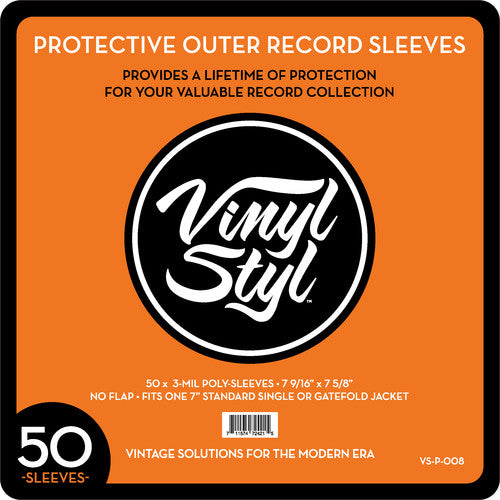 Vinyl Styl | 7 9/ 16" X 7 5/ 8" 3 Mil Protective Outer Record Sleeve 50CT | Vinyl Accessories