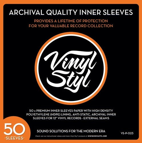Vinyl Styl - Vinyl Styl® 12 Inch Archival Inner Record Sleeves - HDPE-Lined - 50 Count (White) | Inner Record Sleeves