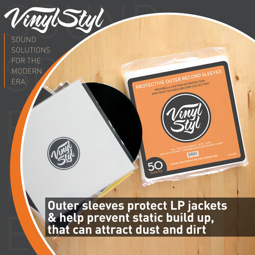 Vinyl Styl - Vinyl Styl® VS-P-014 12 Inch Vinyl Record Outer Sleeve Polyethylene - 50 Count (Clear) | Record Sleeves