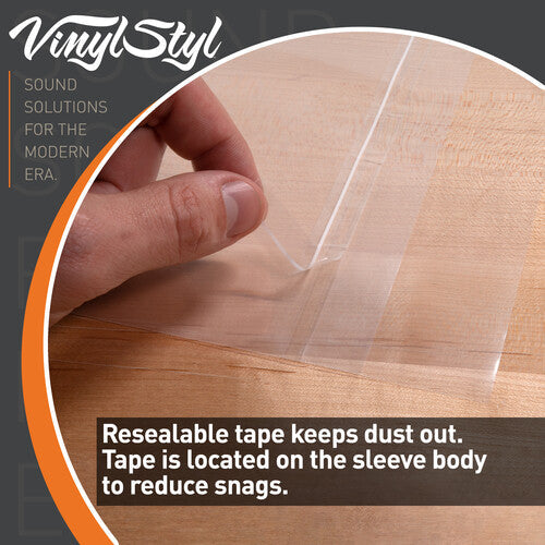 Vinyl Styl - Vinyl Styl®VS-P-012 12 Inch Outer Record Sleeves - Resealable Flap - 50 Count (Clear) | Record Sleeves