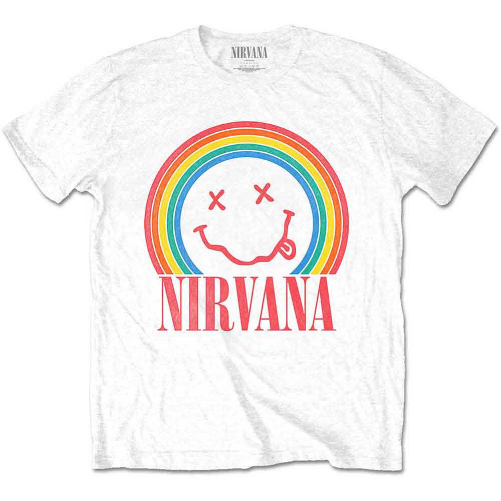 Nirvana - Happy Face Rainbow | T-Shirt White