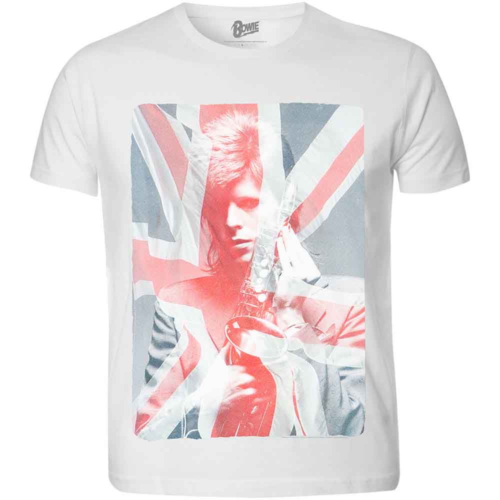 David Bowie - Union Jack & Sax | T-Shirt White