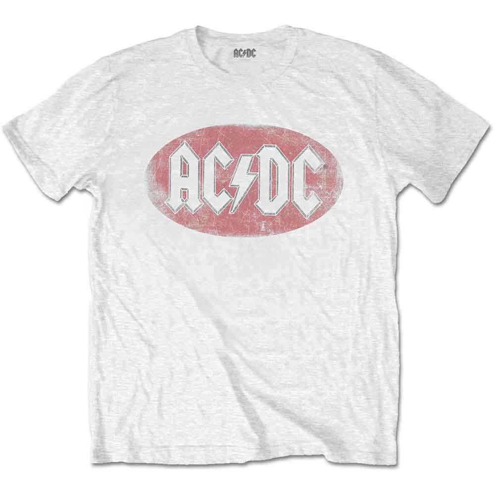 AC/DC - Oval Logo Vintage | T-Shirt White