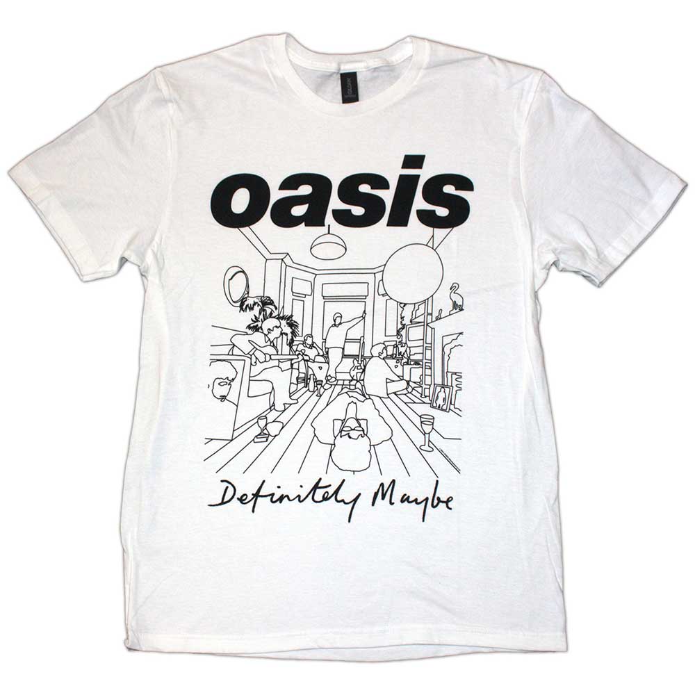 Oasis - Definitely Maybe Line Drawing | White