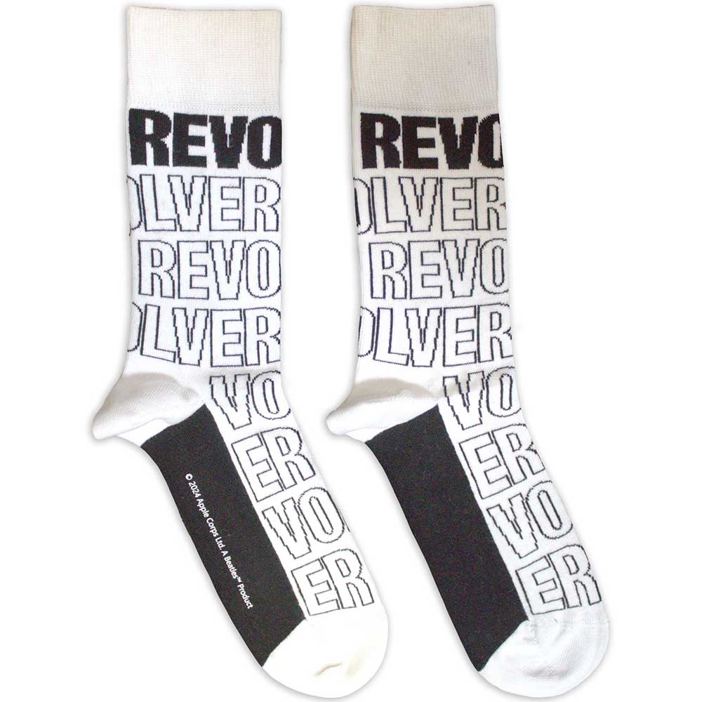 The Beatles - Revolver Text Outlines Repeat | White