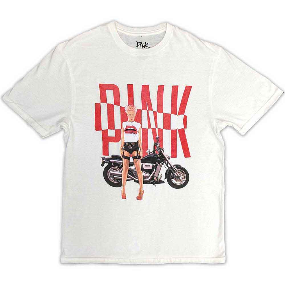 Pink - Motorbike | T-Shirt White