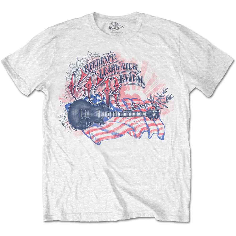 Creedence Clearwater Revival - Guitar & Flag | White